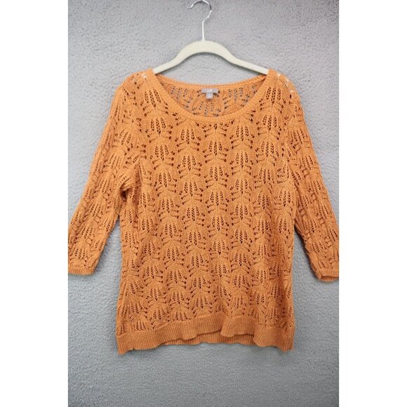 J.Jill Open Knit Sweater-Size Medium-Beachy-Open Knit-Sheer - Picture 1 of 11